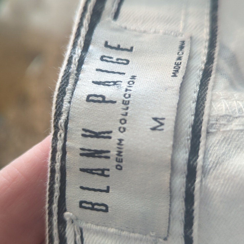 Blank Paige Striped Cropped Cream/Black Cotton Casual Boho Stretchy Pants Sz M - Picture 2 of 9